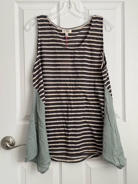 Umgee Tops - Umgee Black and Cream Striped Sleeveless Tank